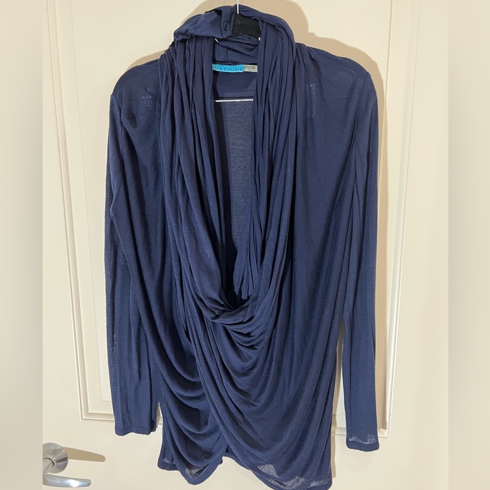 Alice + Olivia Drape Wrap Around Cardigan